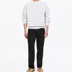 Arket Loose Organic Cotton Black Straight Leg Jeans Size 30/32